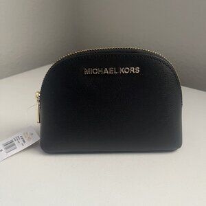 Michael Kors Jet Set Travel Pouch Black Leather